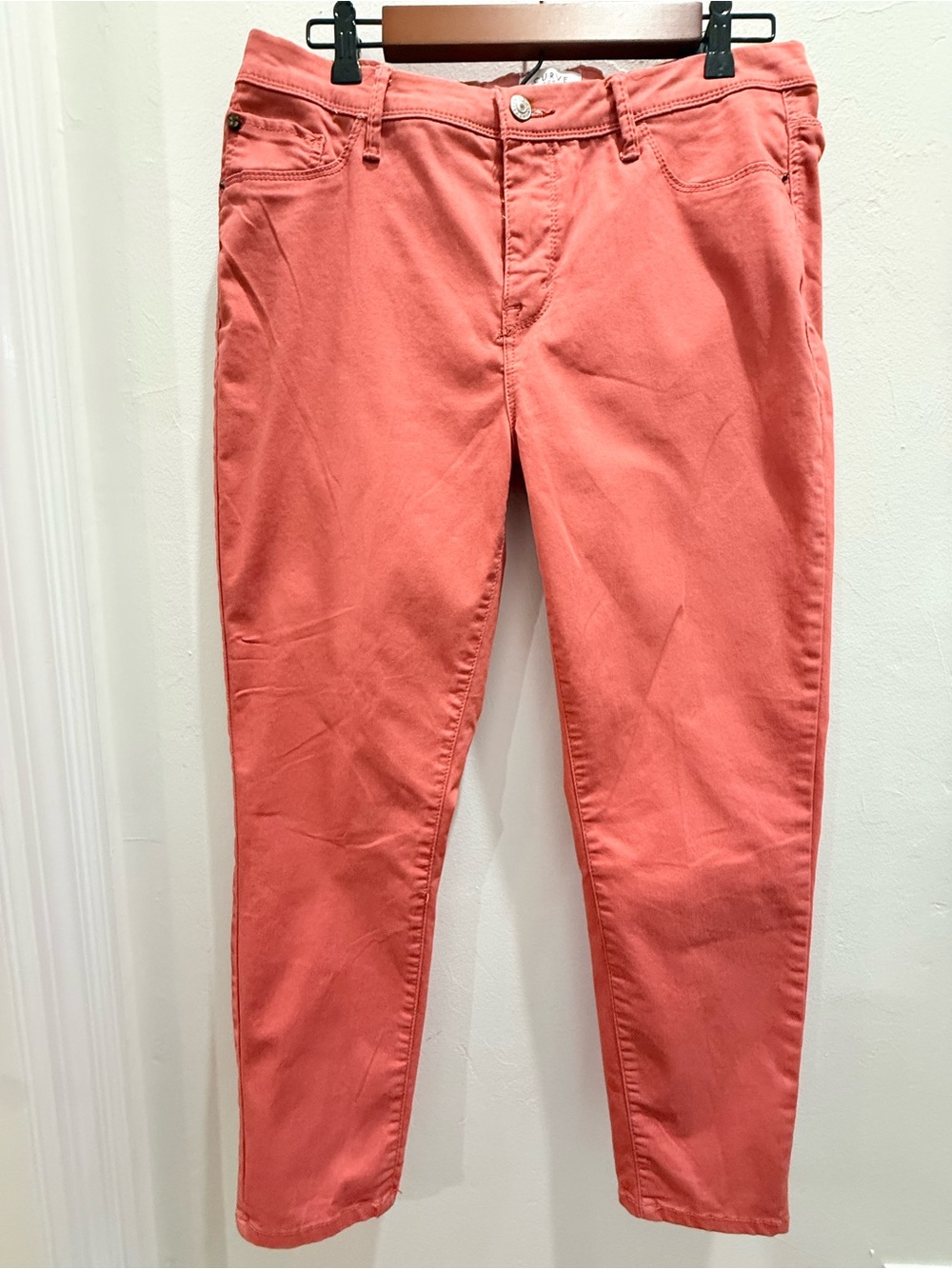 Curve Appeal Coral Minimalist Jegging Jeans Size 12/31 Stretch Skinny Mid Rise